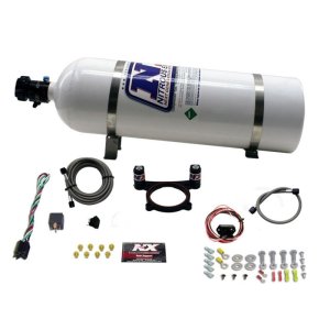 Ford Mustang Nitrous Oxide Kit - Nitrous Express - Phase 3 Spraybarless with 15lb Bottle - `11-`15